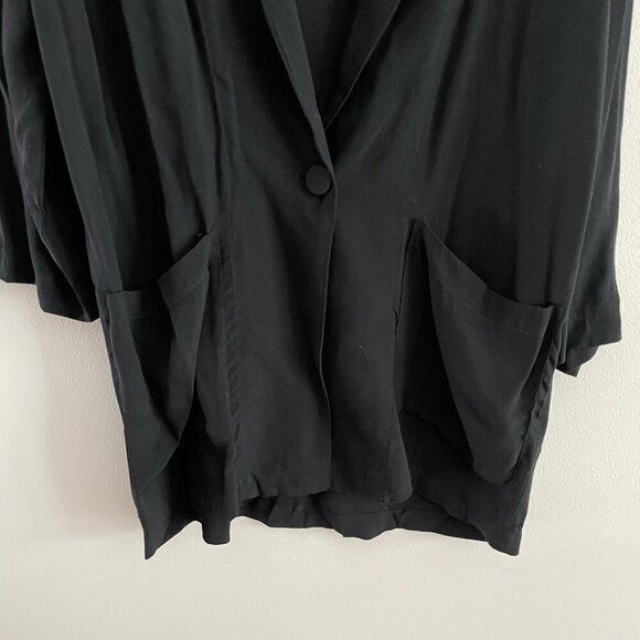 Silence + Noise Urban Outfitters Women S Black Oversized Slouchy Long Blazer - Picture 4 of 10